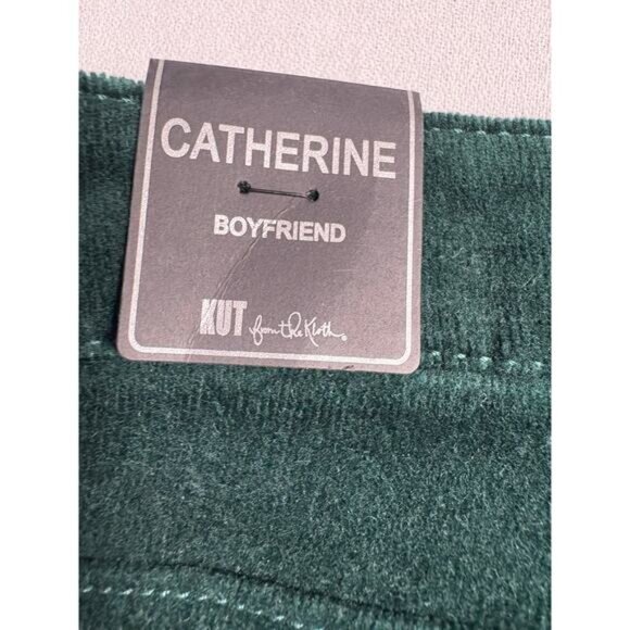 Kut From The Kloth Catherine Boyfriend Emerald Green Corduroy Jeans Sz 16 NWT - Picture 11 of 12